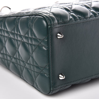 Christian Dior Lambskin Cannage Medium Lady Dior Crystal Strap Green 9 of 11