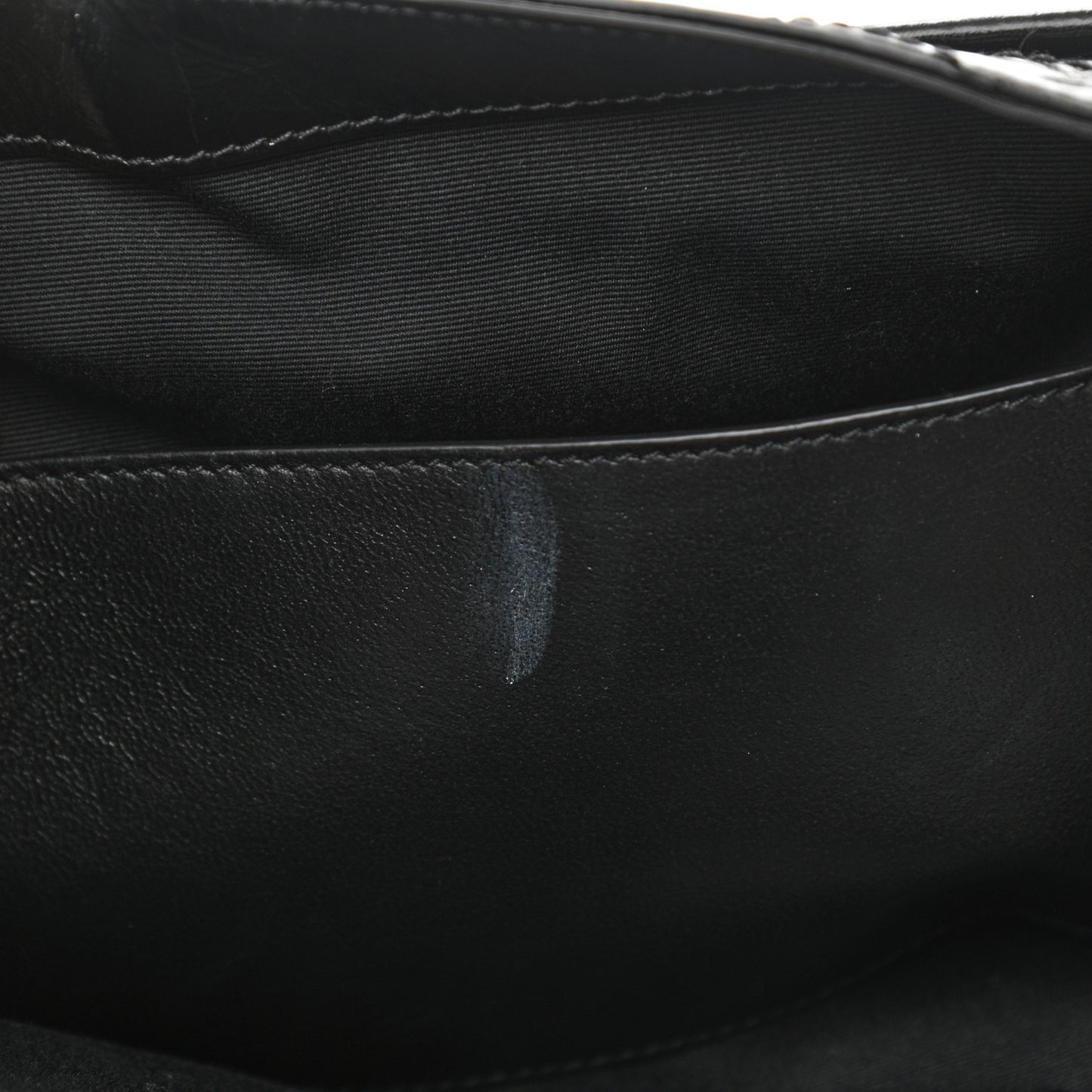 Crinkled Calfskin Matelasse Monogram Large Niki Chain Satchel Black