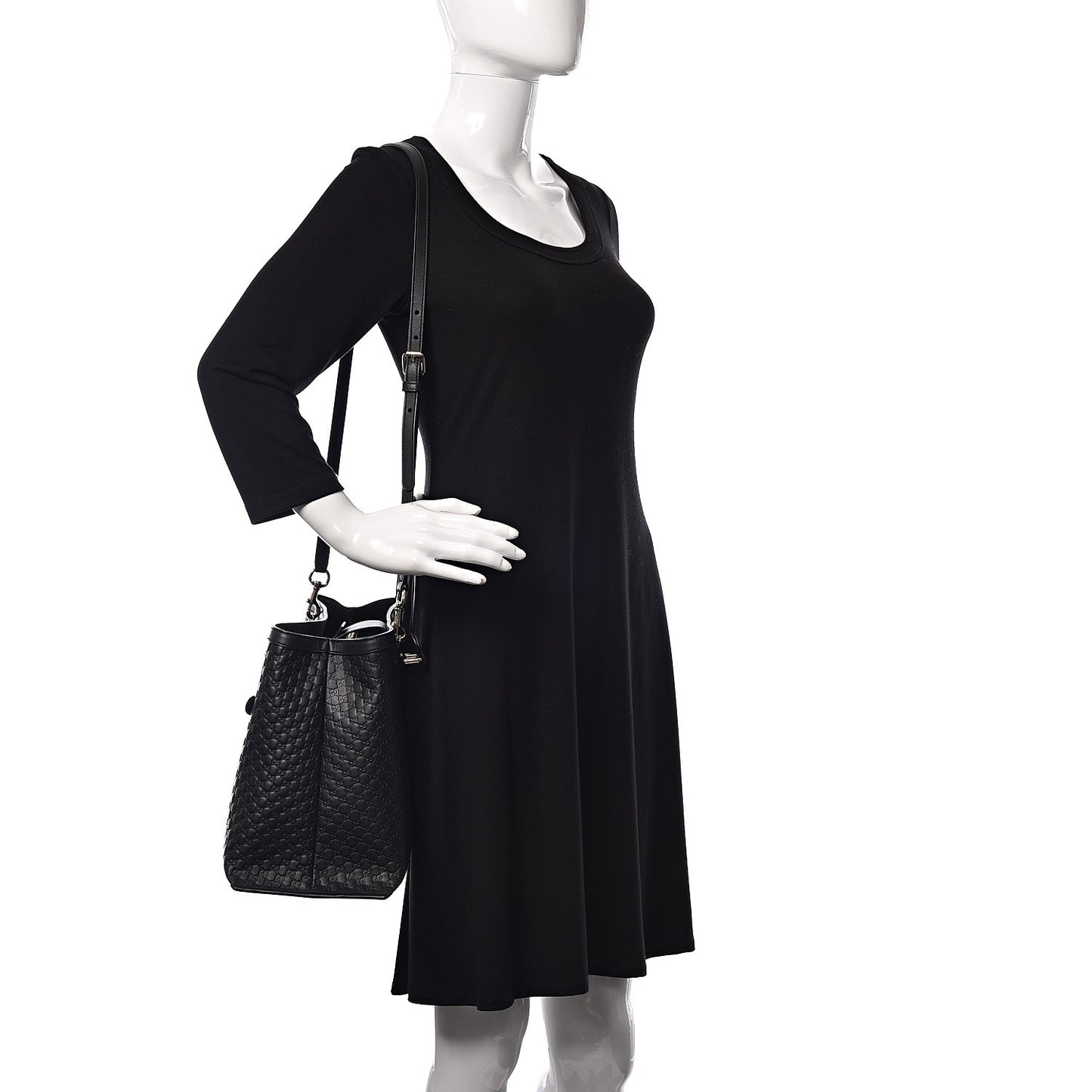 Soft Microguccissima Medium Tote Black