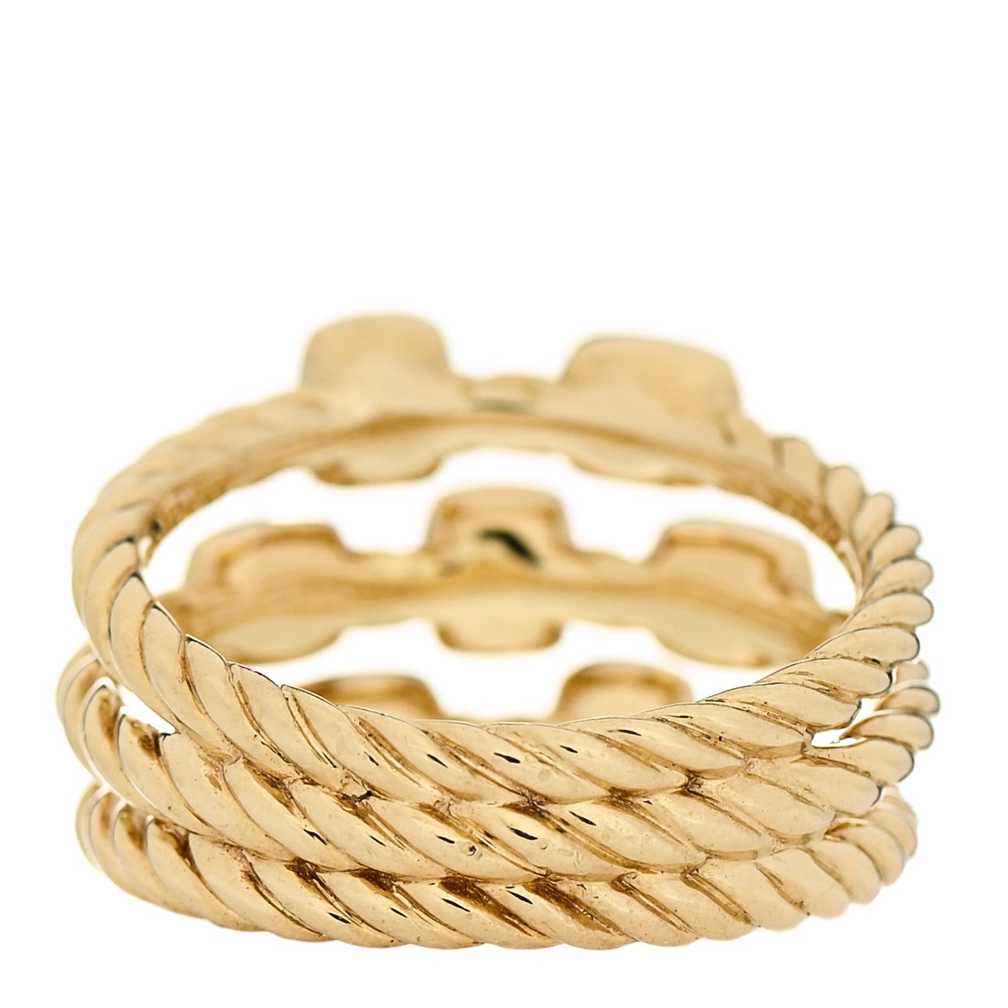 18K Yellow Gold Diamond Three Row Confetti Ring 54 7