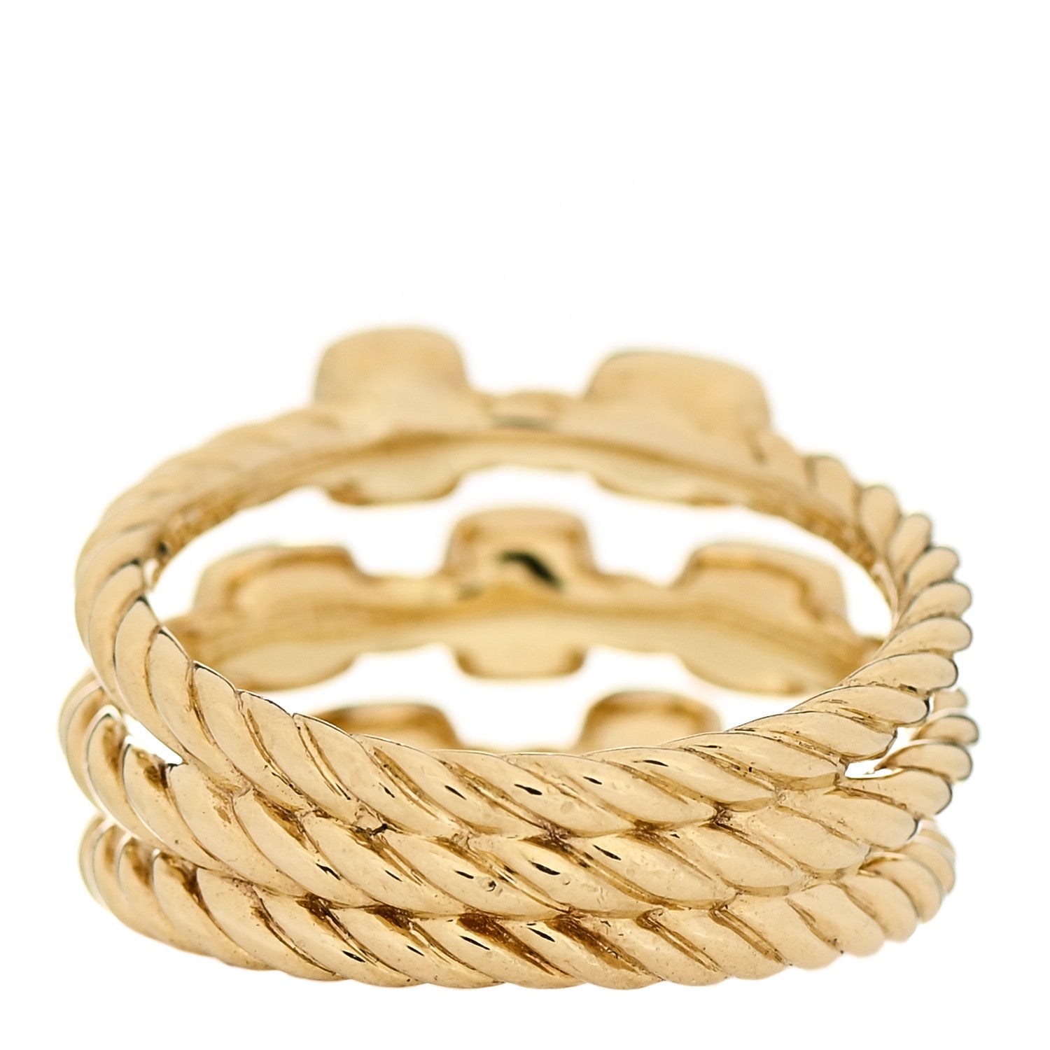 David Yurman 18K Yellow Gold Diamond Three Row Confetti Ring 54 7 3 of 5