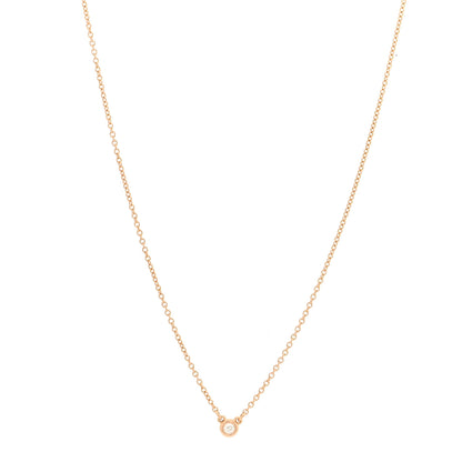 Tiffany 18K Rose Gold Diamond .04ct Elsa Peretti Diamonds by the Yard Pendant Necklace 1 of 4