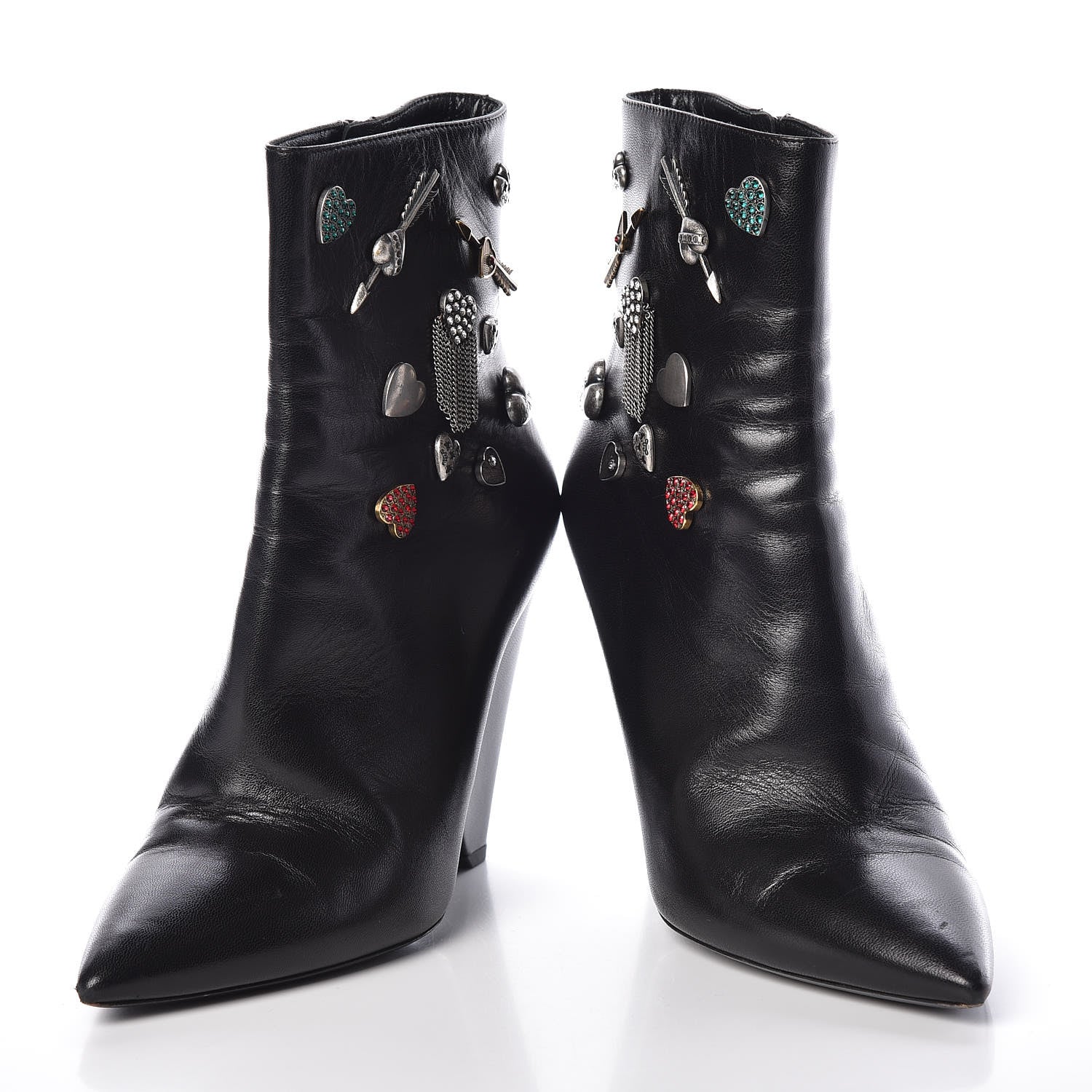 Saint Laurent Calfskin Niki Charm Boots 40 Black 6 of 9
