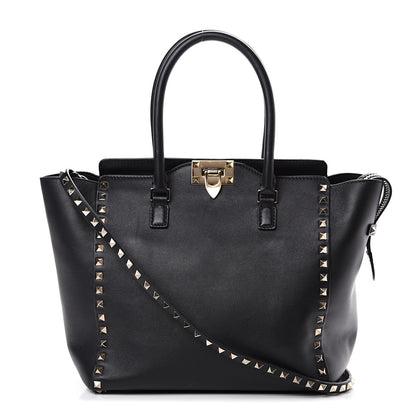 Valentino Garavani Vitello Rockstud Double Handle Tote Black 1 of 11
