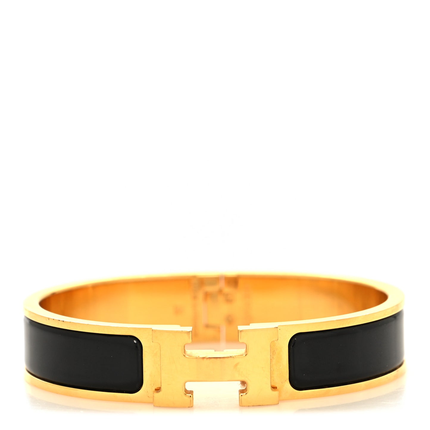 Enamel Narrow Clic Clac H Bracelet PM Black