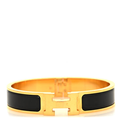 Hermes Enamel Narrow Clic Clac H Bracelet PM Black 1 of 5