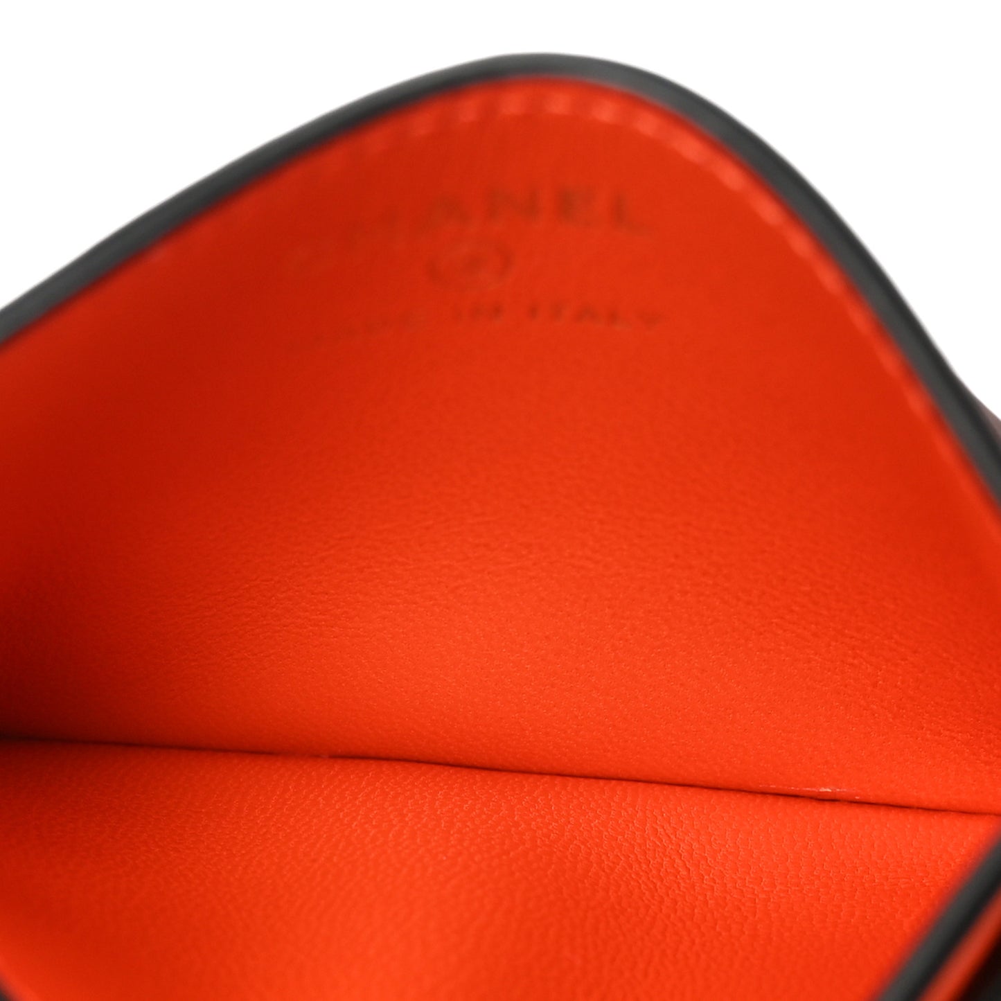 Calfskin Coco Beach Card Holder Orange White Black