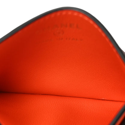 Chanel Calfskin Coco Beach Card Holder Orange White Black 5 of 8