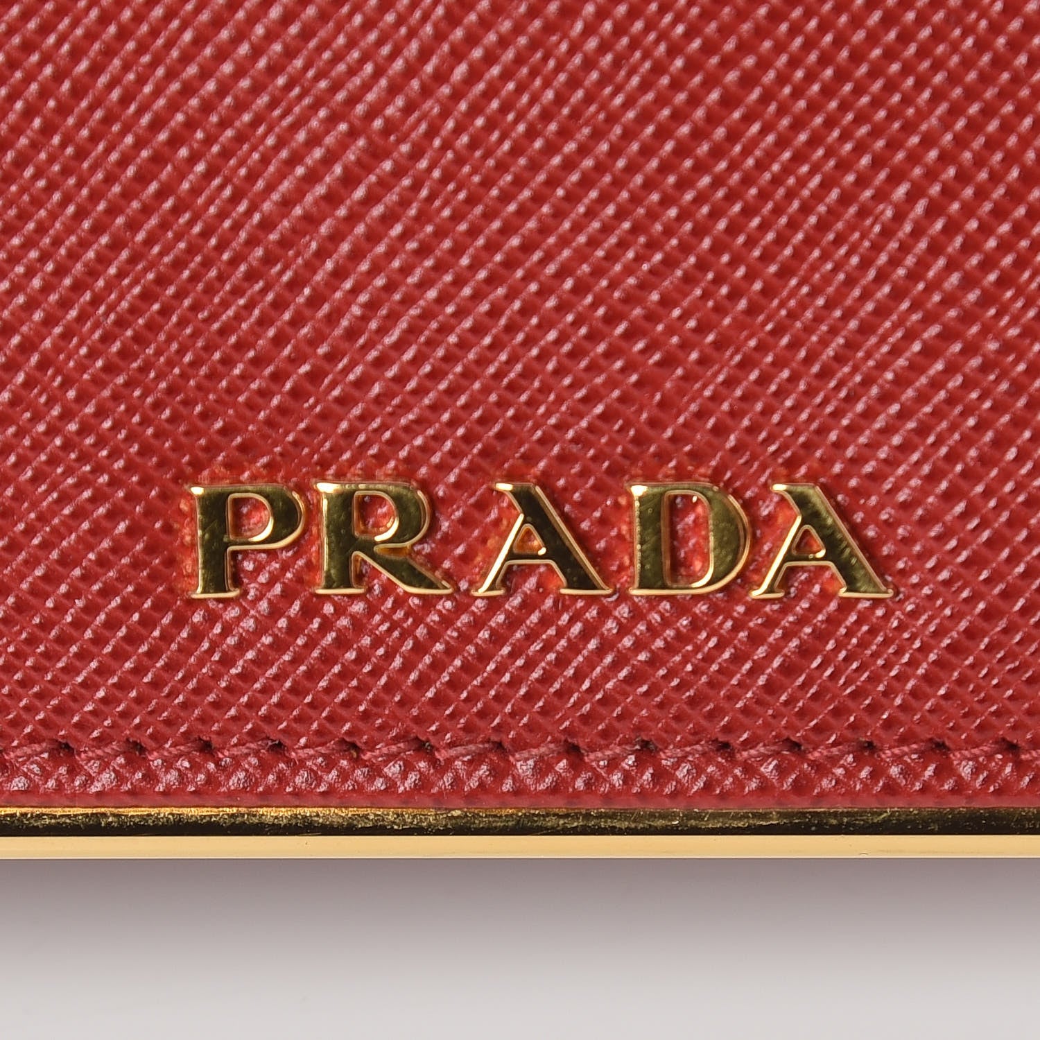 Prada Saffiano Metal Bar Continental Flap Wallet Fuoco 6 of 10