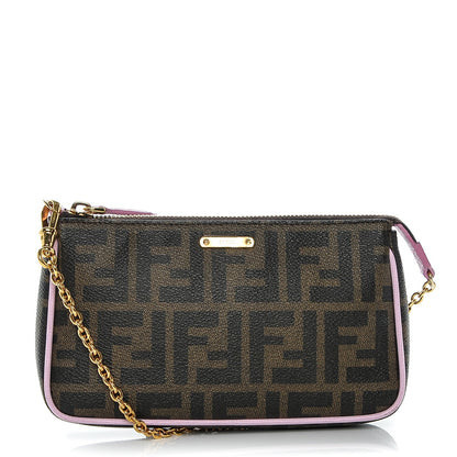 Fendi Zucca Spalmati Vitello Elite Pochette Tobacco Pink 1 of 6
