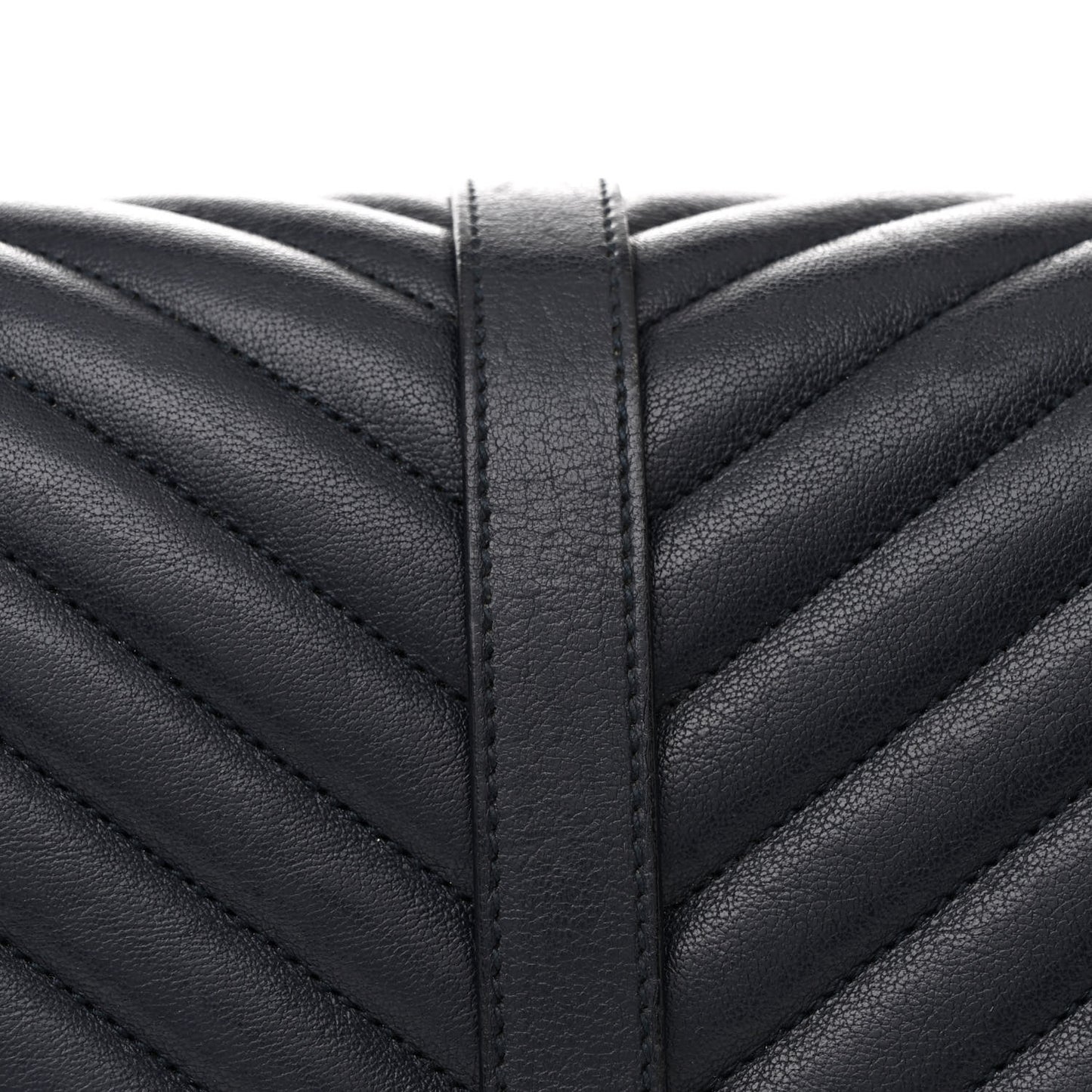 Sheepskin Matelasse Chevron Monogram Large College Satchel Deep Marine