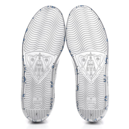 Gucci Miro Rubber Wax GucciGhost Print Mens New Ace Sneakers 9 Silver 5 of 9