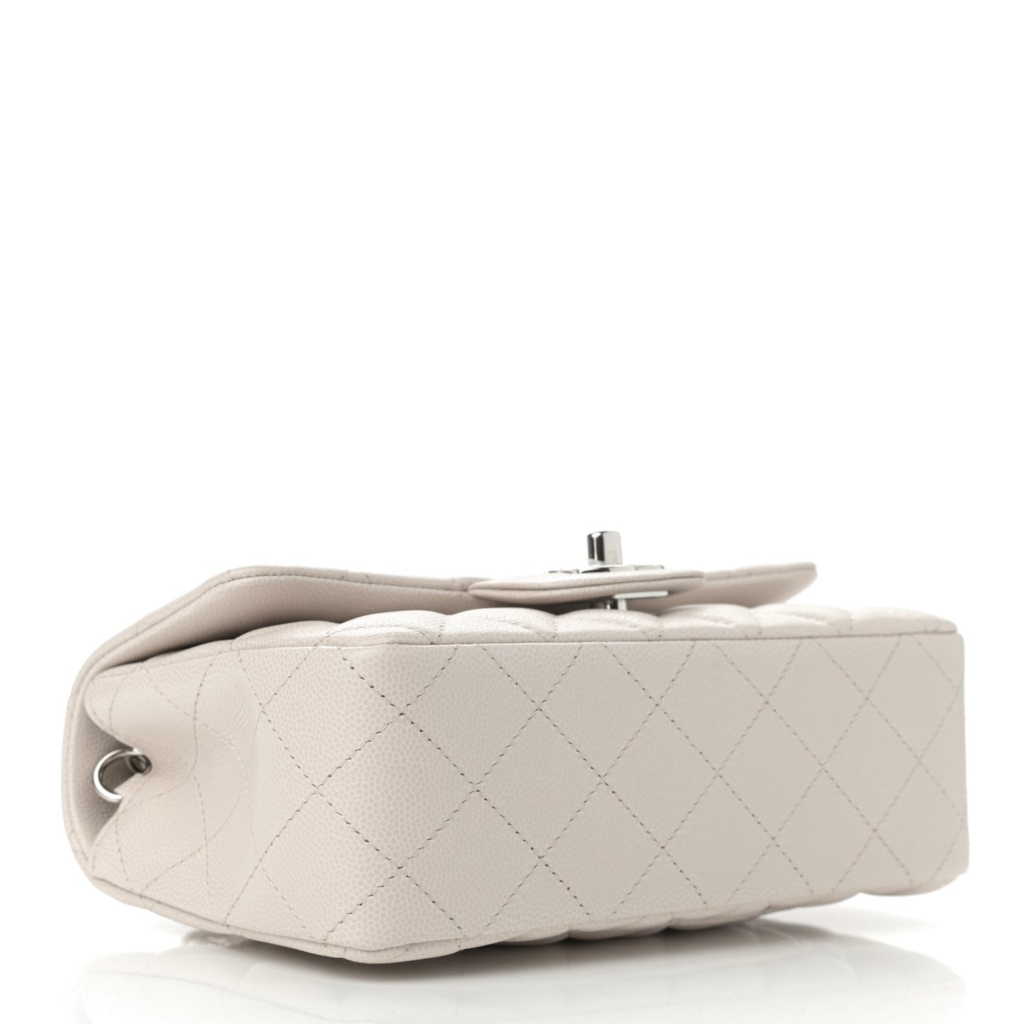 Caviar Quilted Mini Rectangular Flap Ivory