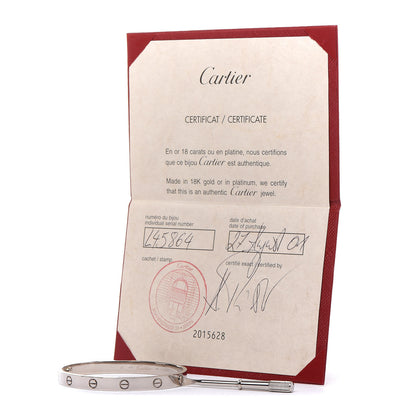 Cartier 18K White Gold LOVE Bracelet 18 5 of 5
