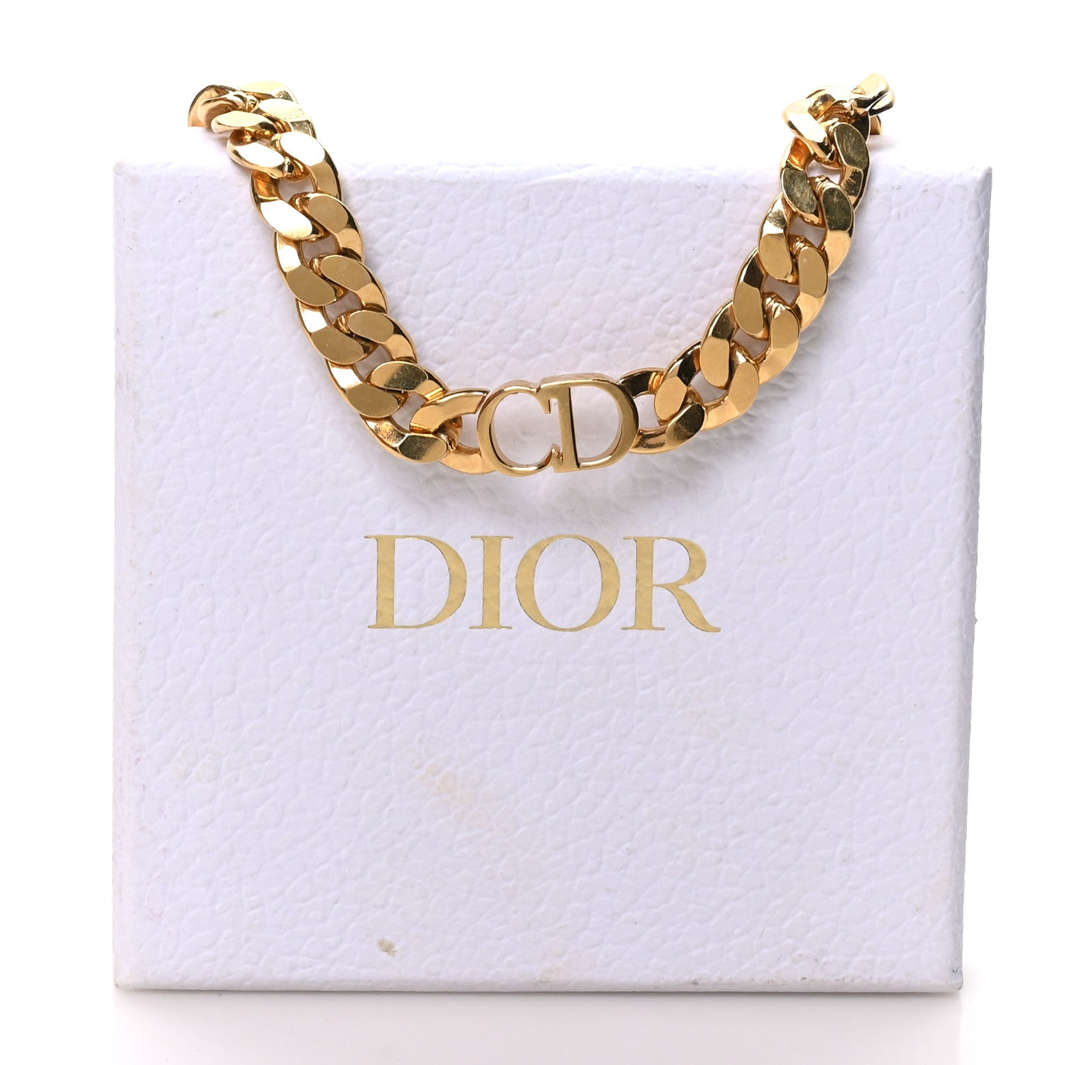 Christian Dior Metal CD Choker Necklace Gold 5 of 5