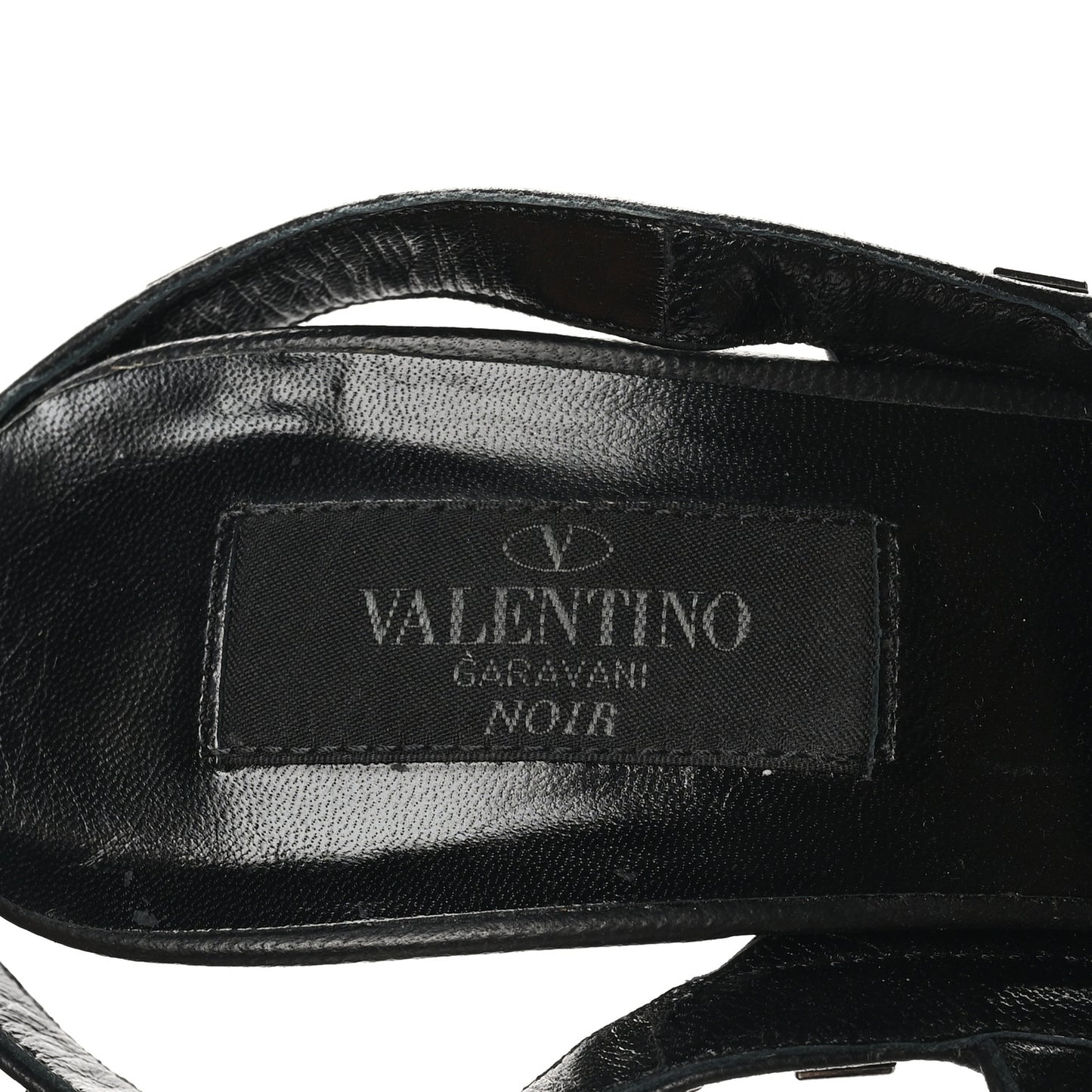 Calfskin Nappa Rockstud Ankle Strap 100mm Pumps 37 Black