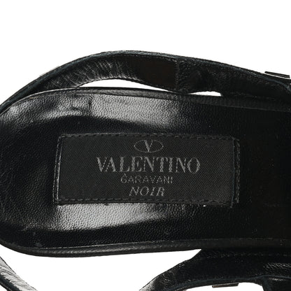 Valentino Garavani Calfskin Nappa Rockstud Ankle Strap 100mm Pumps 37 Black 8 of 10