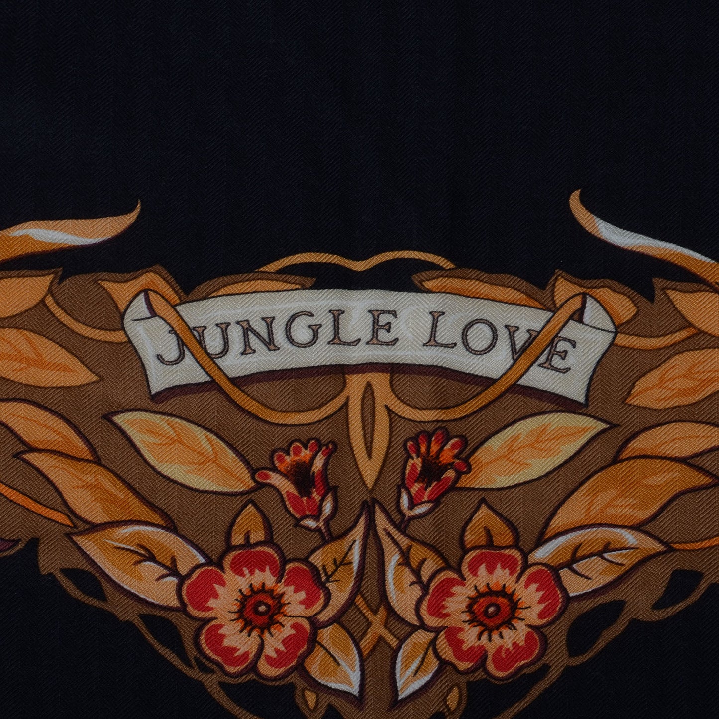 Cashmere Silk Jungle Love Scarf 140 Black