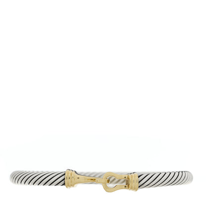 David Yurman Sterling Silver 14K Yellow Gold 5mm Cable Buckle Bracelet 1 of 3