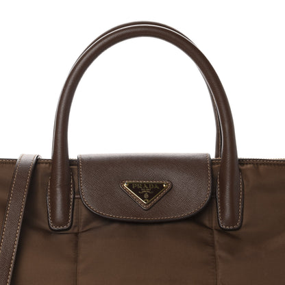 Prada Saffiano Tessuto Nylon Tote Corinto 14 of 14