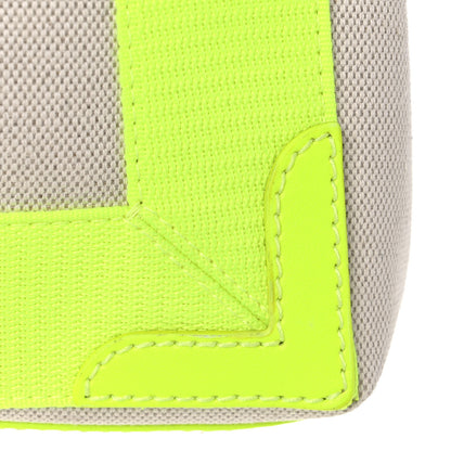 Balenciaga Cotton Canvas Satin Calfskin Navy Cabas XS Natural Fluo Yellow 14 of 17