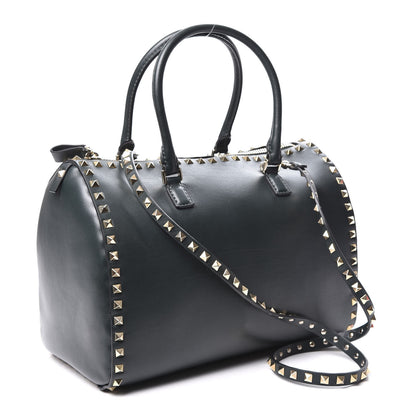 Valentino Garavani Vitello Rockstud Bowling Bag Deep Green 2 of 11