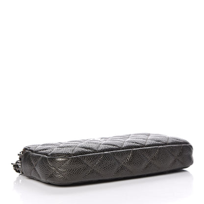 Chanel Caviar Quilted Small Clutch With Chain Dark Charcoal 4 of 17