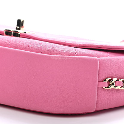 Chanel Goatskin Stitched Casual Trip Single Flap Pink 9 of 10