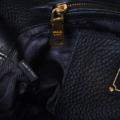 Prada Vitello Daino Side Pocket Tote Nero Black 7 of 8
