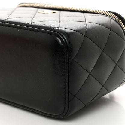 Chanel Lambskin Quilted Small Top Handle Vanity Case With Chain Black 10 of 11