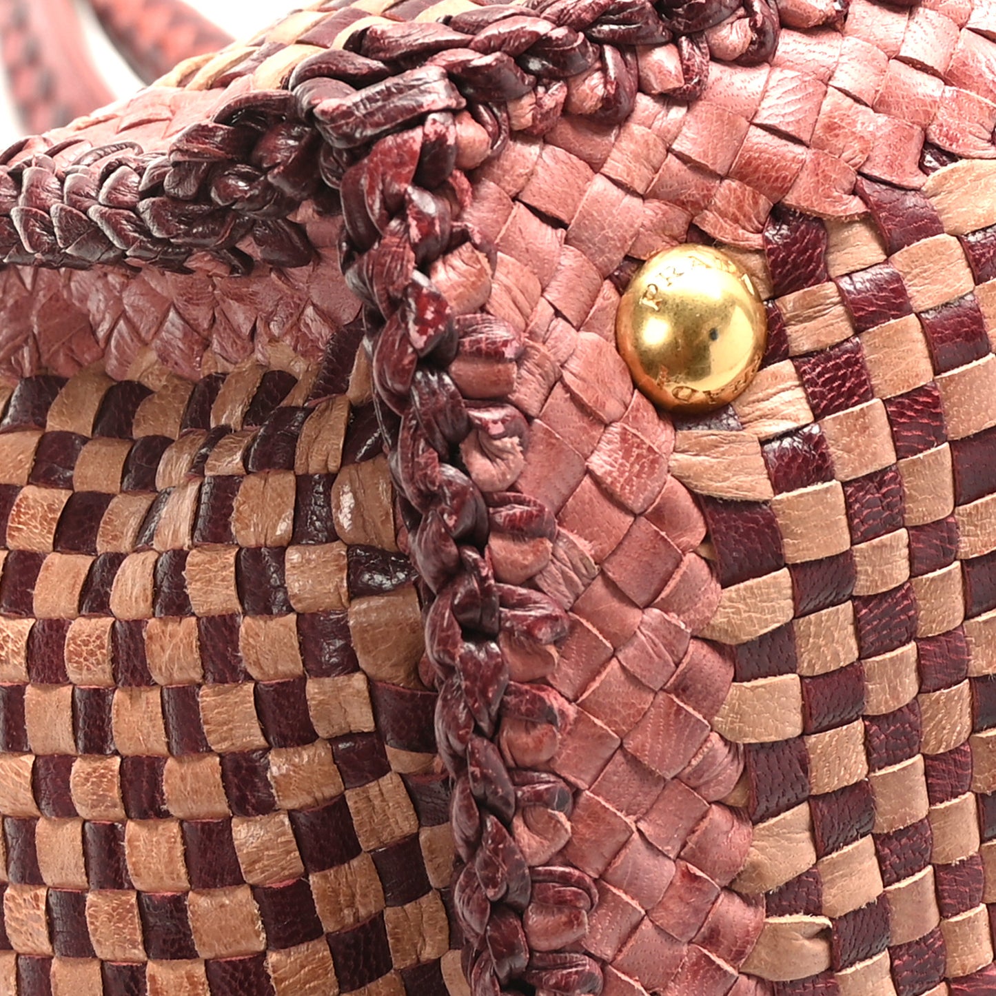 Madras Woven Medium Tote Ribes Mughetto