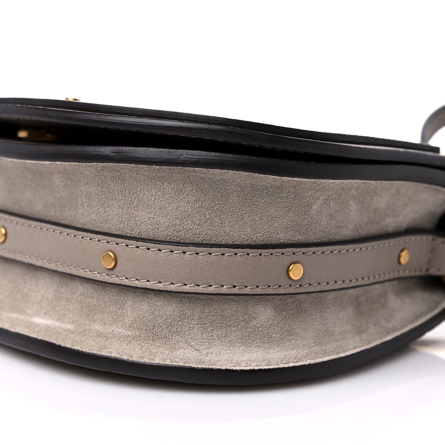 Chloe Calfskin Suede Small Nile Bracelet Bag Motty Grey 9 of 9