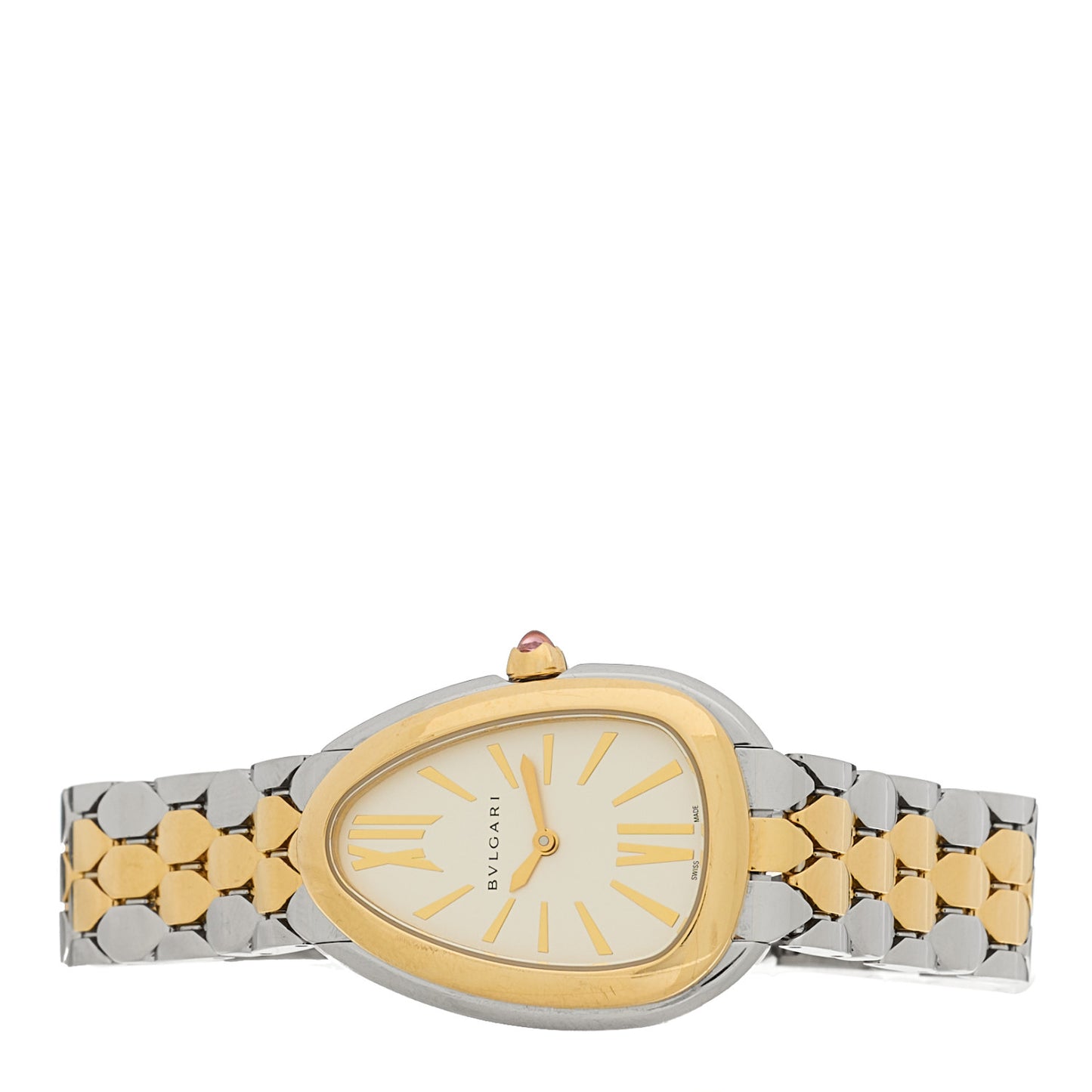 Stainless Steel 18K Yellow Gold 33mm Serpenti Seduttori Quartz Watch