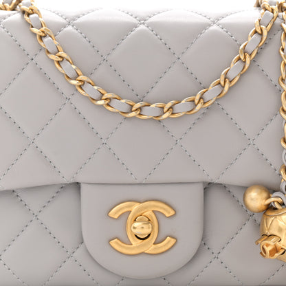 Chanel Lambskin Quilted Mini Pearl Crush Flap Light Grey 8 of 11