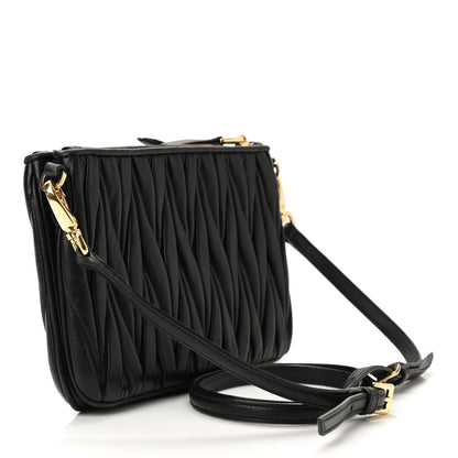 Miu Miu Nappa Matelasse Double Zip Crossbody Black 2 of 11