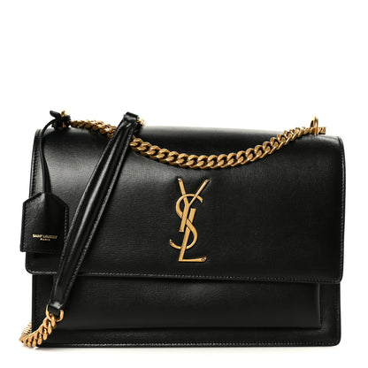 Saint Laurent Calfskin Large Monogram Sunset Black 1 of 13