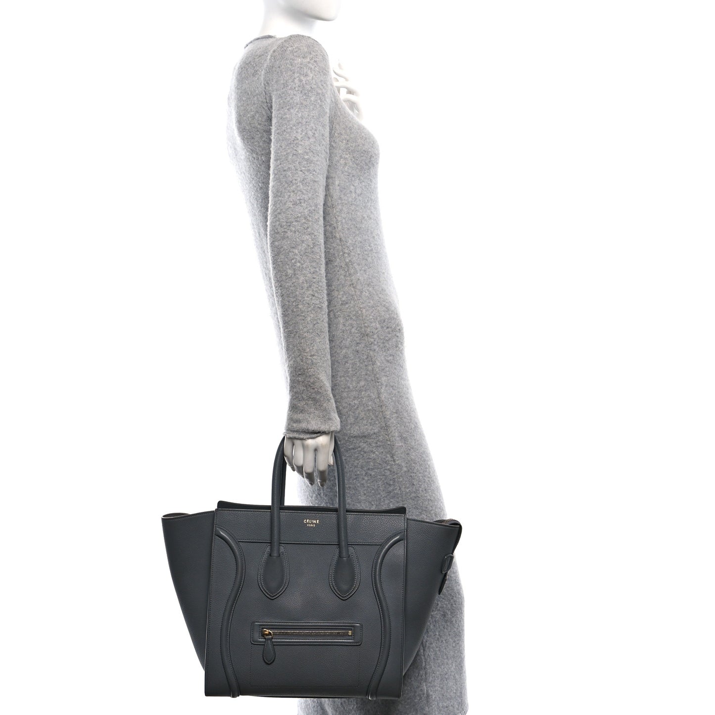 Drummed Calfskin Mini Luggage Kohl