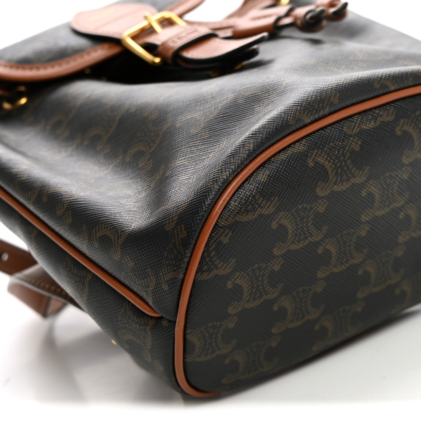 Triomphe Canvas Calfskin Mini Folco Backpack Tan