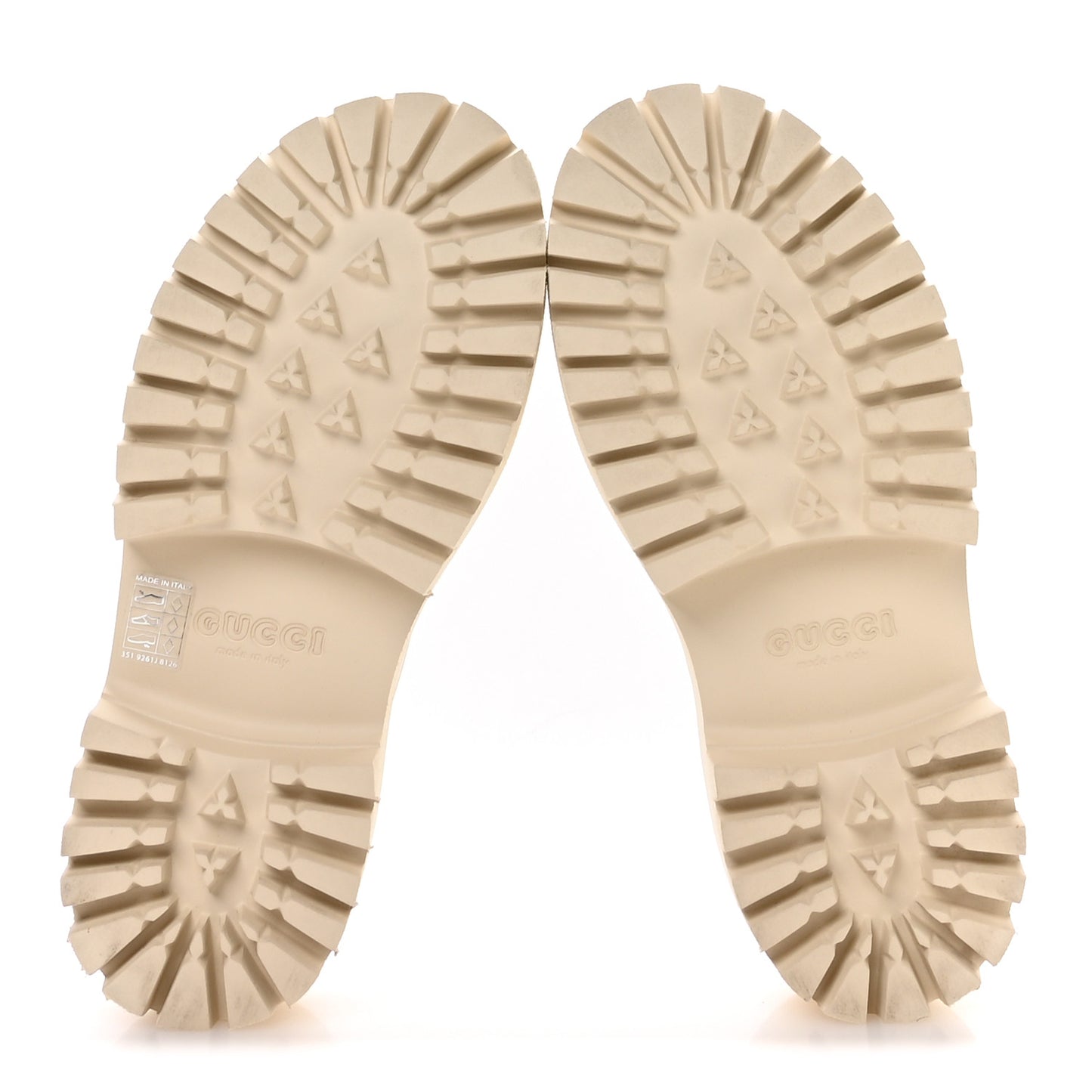 Rubber GG Monogram Perforated Elea Platform 55mm Lug Sole Sandals 38 Mystic White