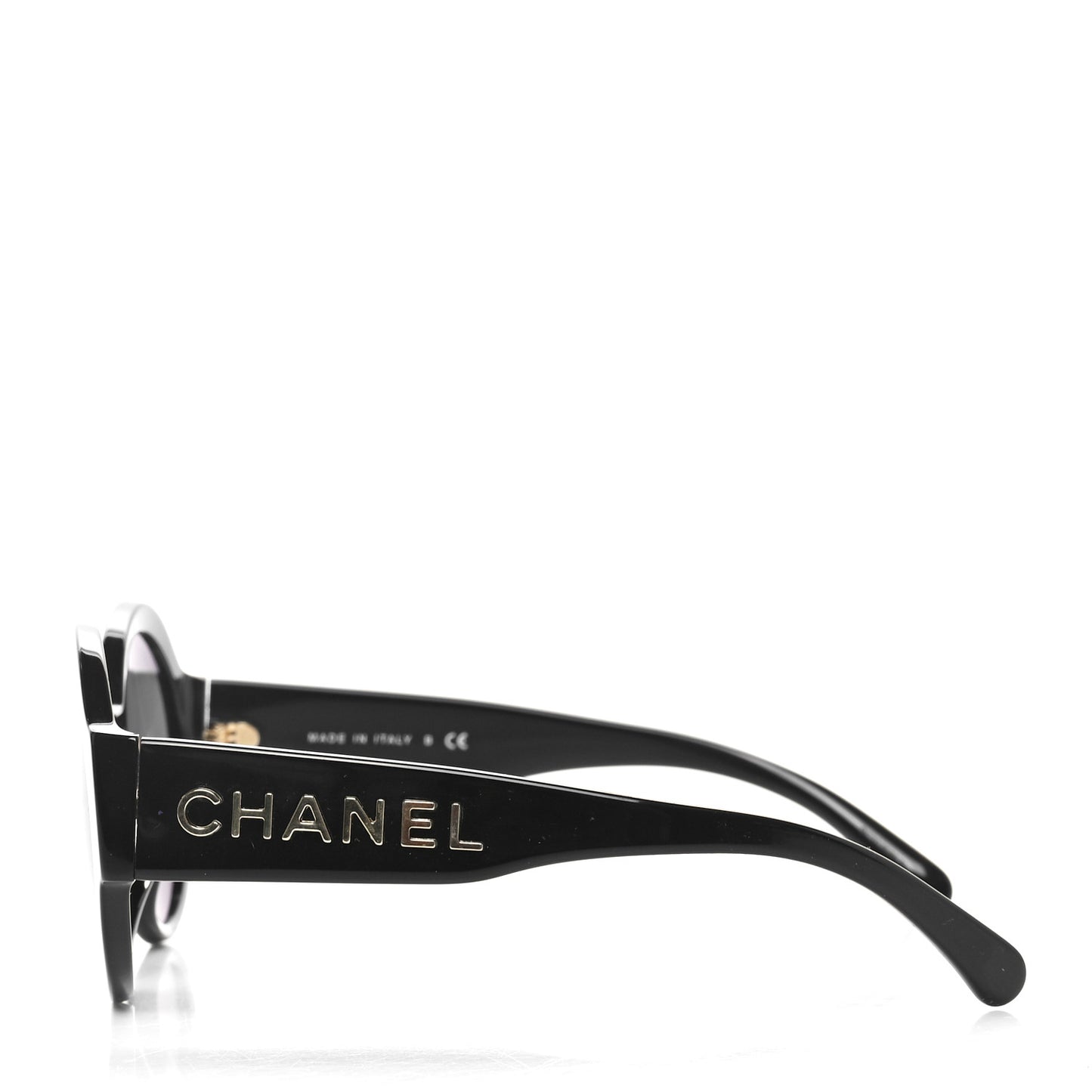 Acetate Round Sunglasses 5410-A Black