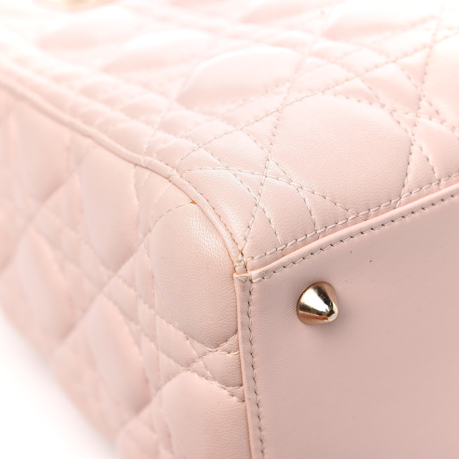 Christian Dior Lambskin Cannage Medium Lady Dior Light Pink 12 of 16