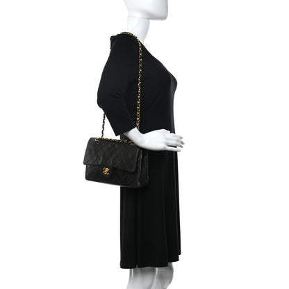 Chanel Lambskin Quilted Medium Double Flap Black 2 of 12