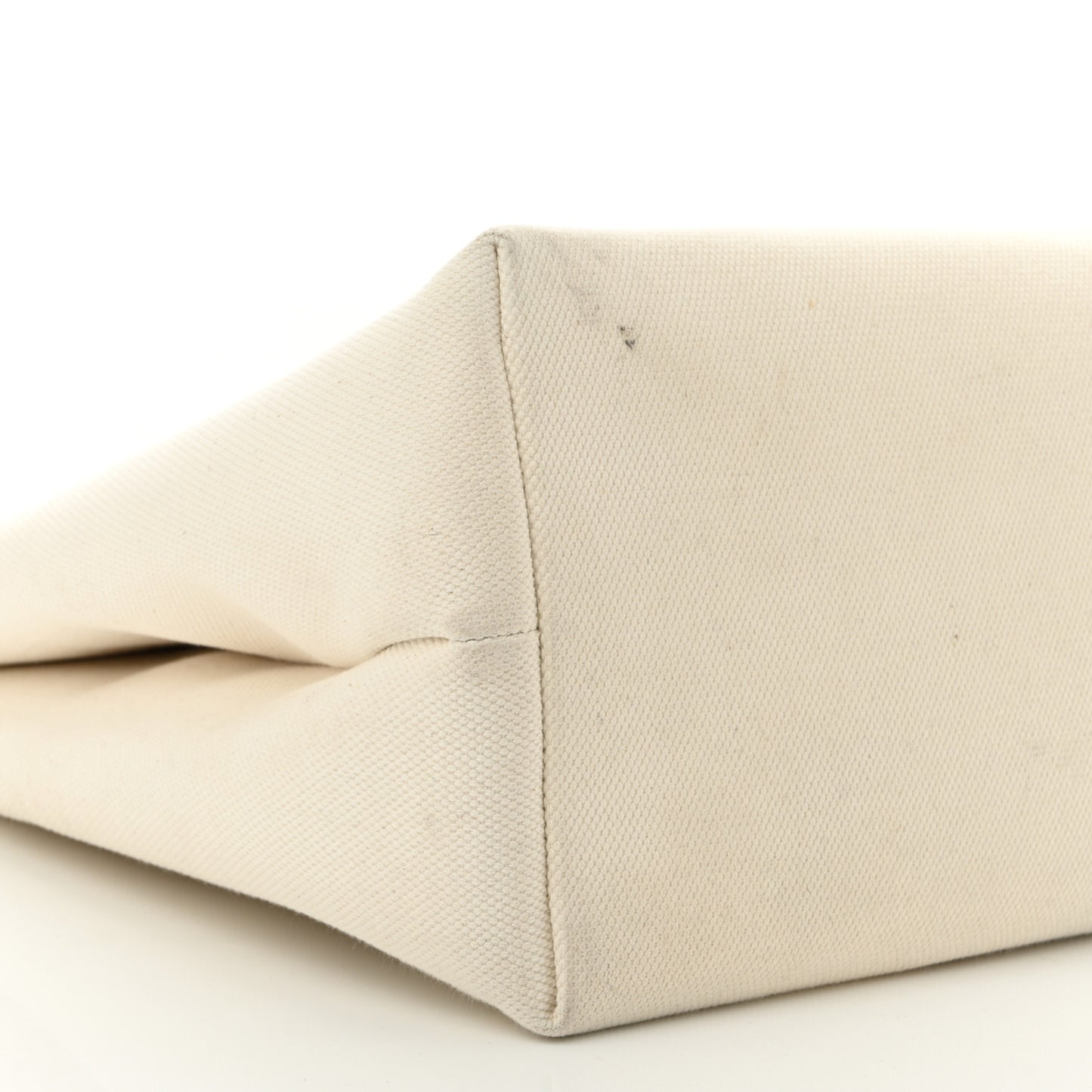 Canvas Calfskin Logo Print Small Horizontal Cabas Natural Tan