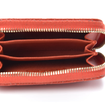 Chanel Pearly Caviar Quilted Zip Coin Purse Orange 5 of 10