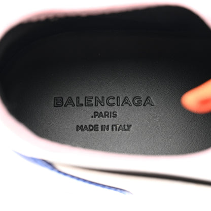 Balenciaga Mesh Calfskin Neoprene Patent Womens Race Runner Sneakers 37 White Multicolor 6 of 7
