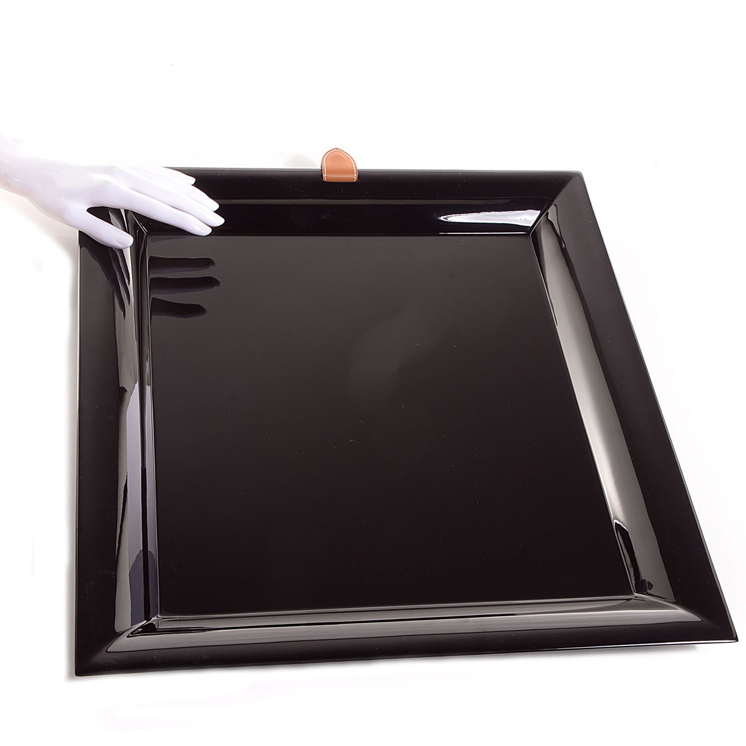Hermes Lacquered Wood Chamonix Chakor Plateaux GM Black 2 of 5