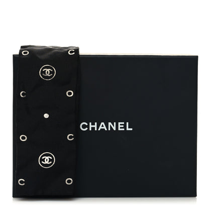 Chanel Silk CC Slim Bandeau Scarf Black White 4 of 4