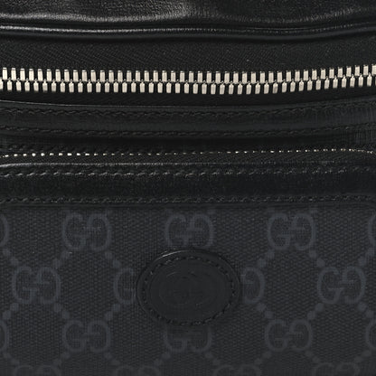 Gucci GG Supreme Monogram Textured Calfskin Retro Interlocking G Belt Bag Black 8 of 11