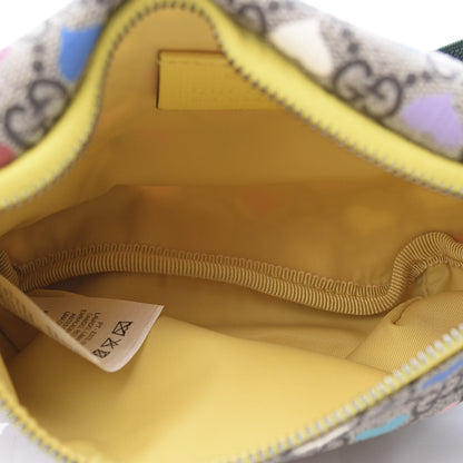 Gucci Soft GG Supreme Monogram Hearts Web Childrens Belt Bag Beige Ebony Multicolor Freesia 4 of 10