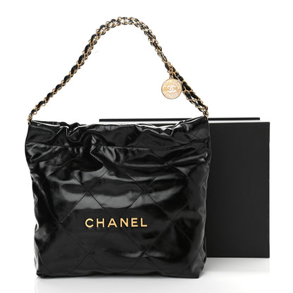 Chanel Shiny Calfskin Quilted Small Chanel 22 Black 12 of 12
